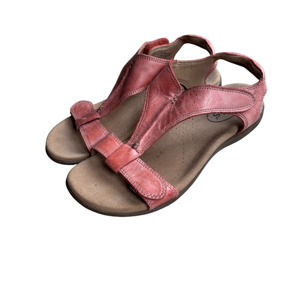 Taos The Show Women’s Comfort Leather T-Strap Sandals Color Bruschetta Size 7